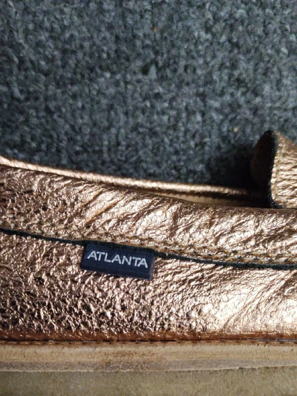 Kids Metallic Copper Slip-On  Moccasins